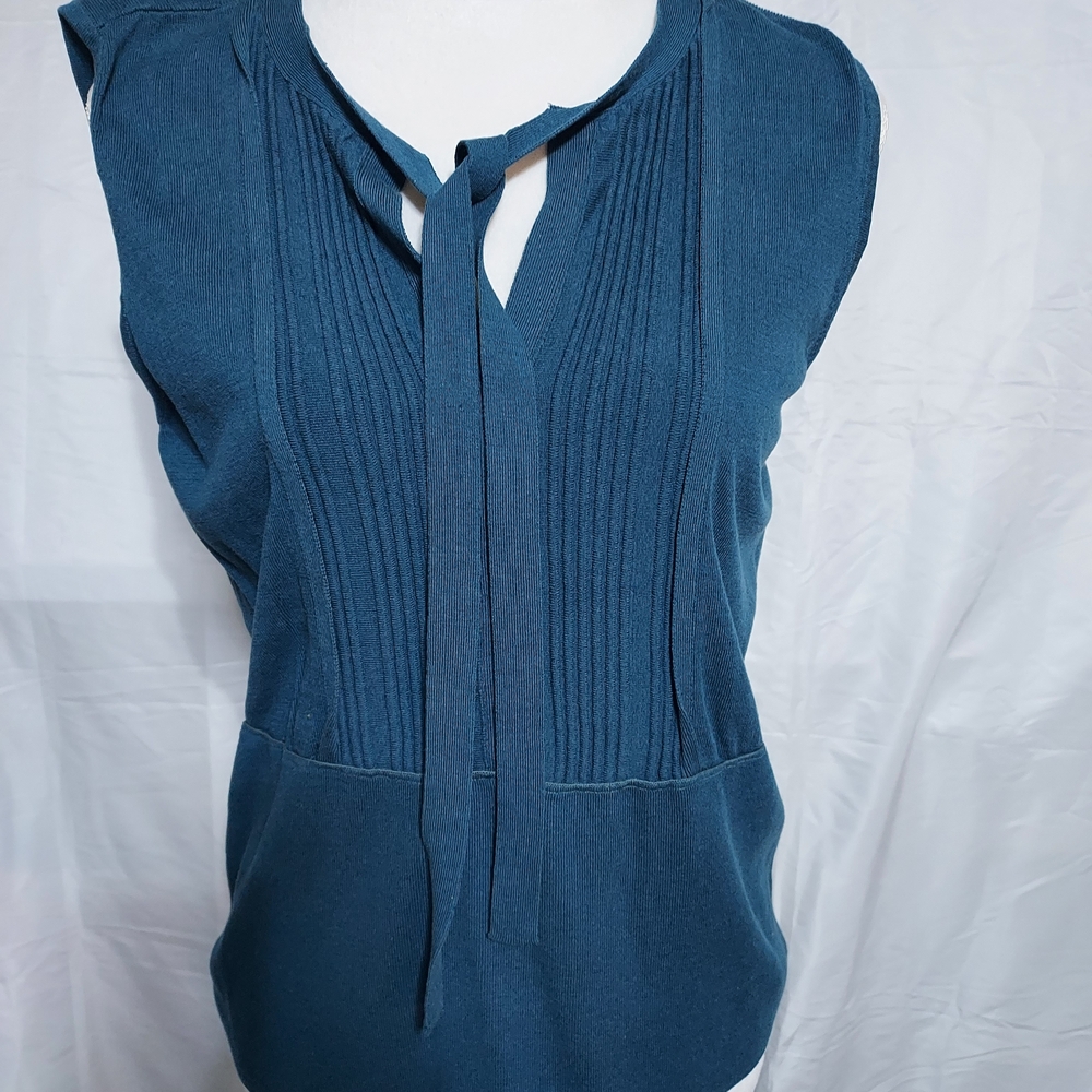 Talbots Teal Tie-Neck Blouse